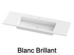 Plan vasque lavabo, sur mesure, Largeur 101 à 200 cm x Profondeur 40 à 80 cm, résine composite de haute qualité, Finition lisse blanc BRILLANT laqué ou mate, Livraison Offerte.